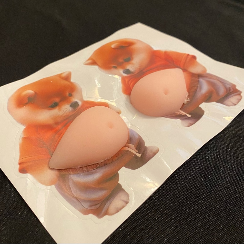 Pudgy Belly Doggy 3D Fidget Sticker Set - Help for stress & anxiety, ADHD NWOT - Picture 2 of 5